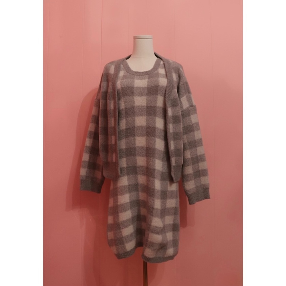 Plaid Knit Sweater Dress